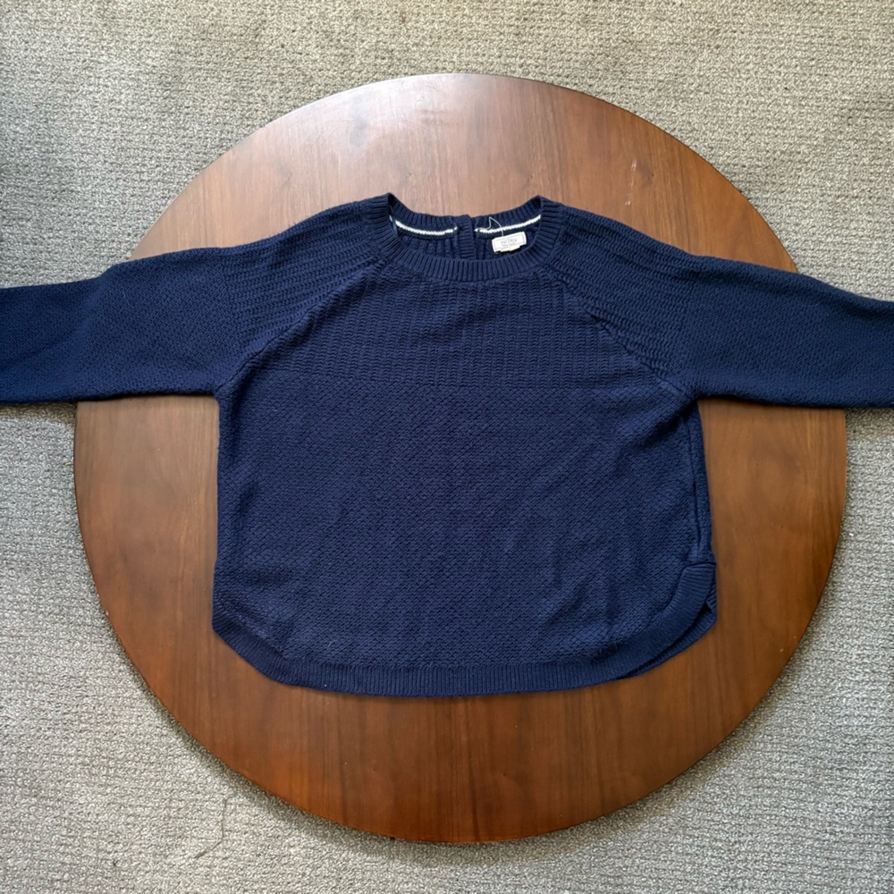 Fat Face Dark Blue Chunky Knit Sweater with Buttons Women's Size 14 Plus